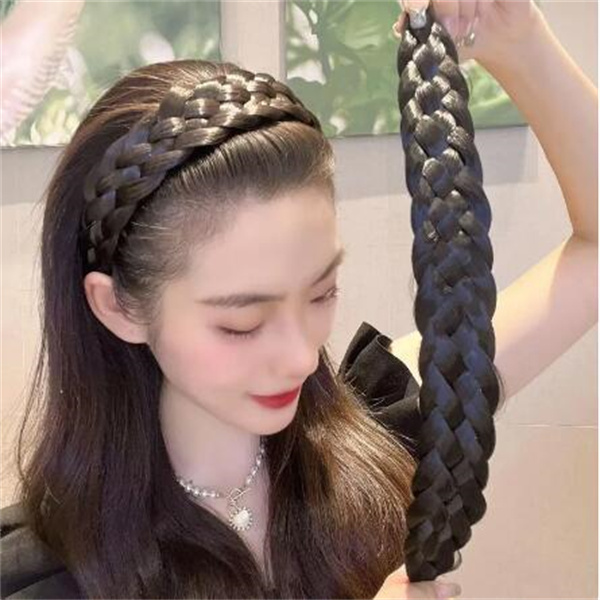 Wide Twist Wig Headbands For Women Wide Fishbone Braids Hairbands Handmade Head Hoop Hair Styling Headwear Accessories Gift GC2219