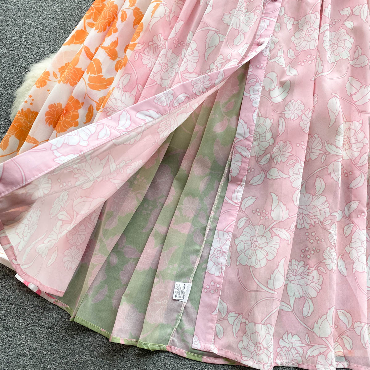 Basic Casual Dresses Summer Runway Vintage Stand Collar Long Lantern Sleeve Chiffon Dress Women's Flower Print Belt Loose A-Line Maxi Vestidos 20