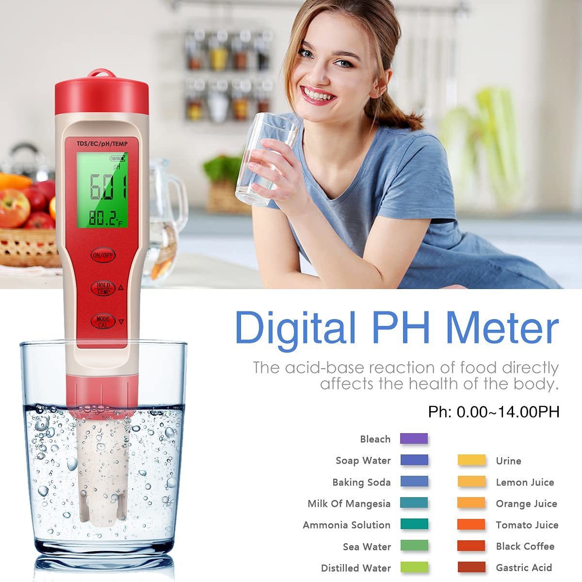 PH Meters 2/3/4/5/7 in 1 PH Meter TDS EC ORP Salinity SG Temperature Tool With Backlight Digital Water Quality Monitor Tester for Aquarium 230721
