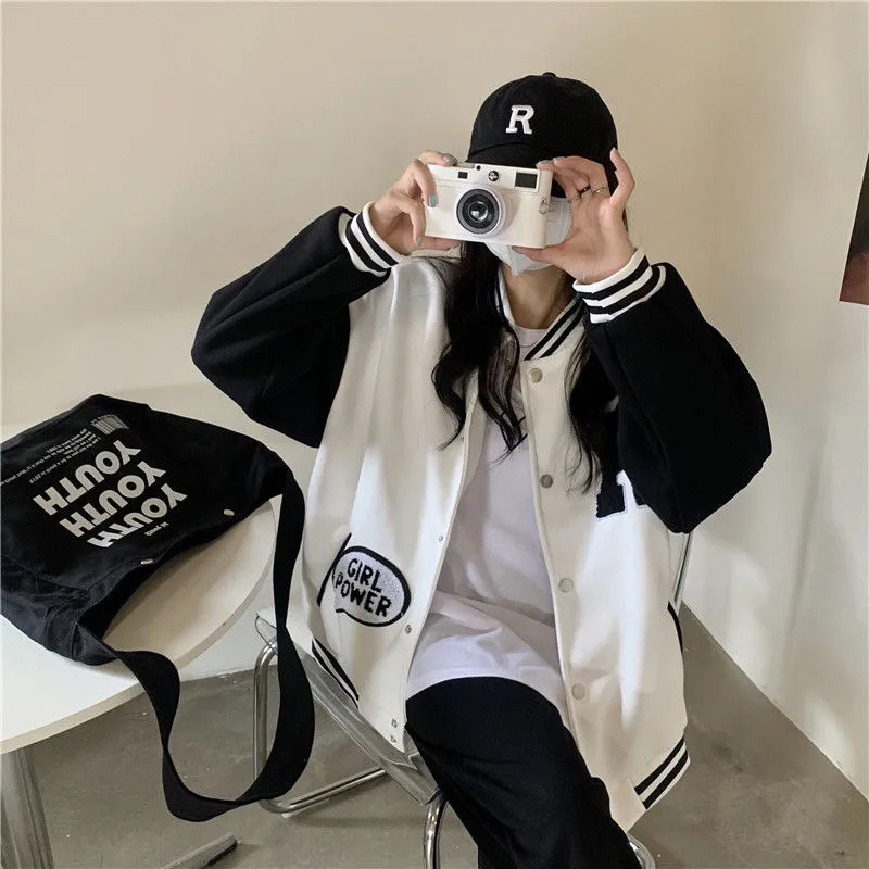 Women's Jackets Autumn Winter Fashion Bomber Jackets for Women Streetwear Baseball Uniform Oversized Coat Jackets and Coats Loose Student 230721