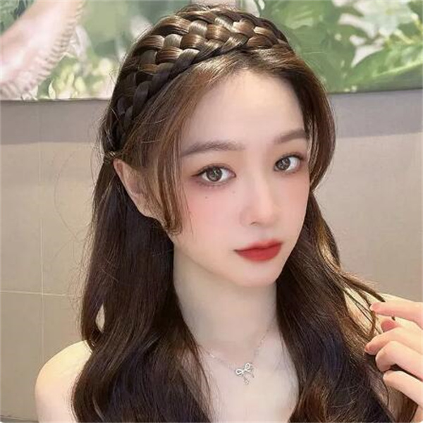 Wide Twist Wig Headbands For Women Wide Fishbone Braids Hairbands Handmade Head Hoop Hair Styling Headwear Accessories Gift GC2219