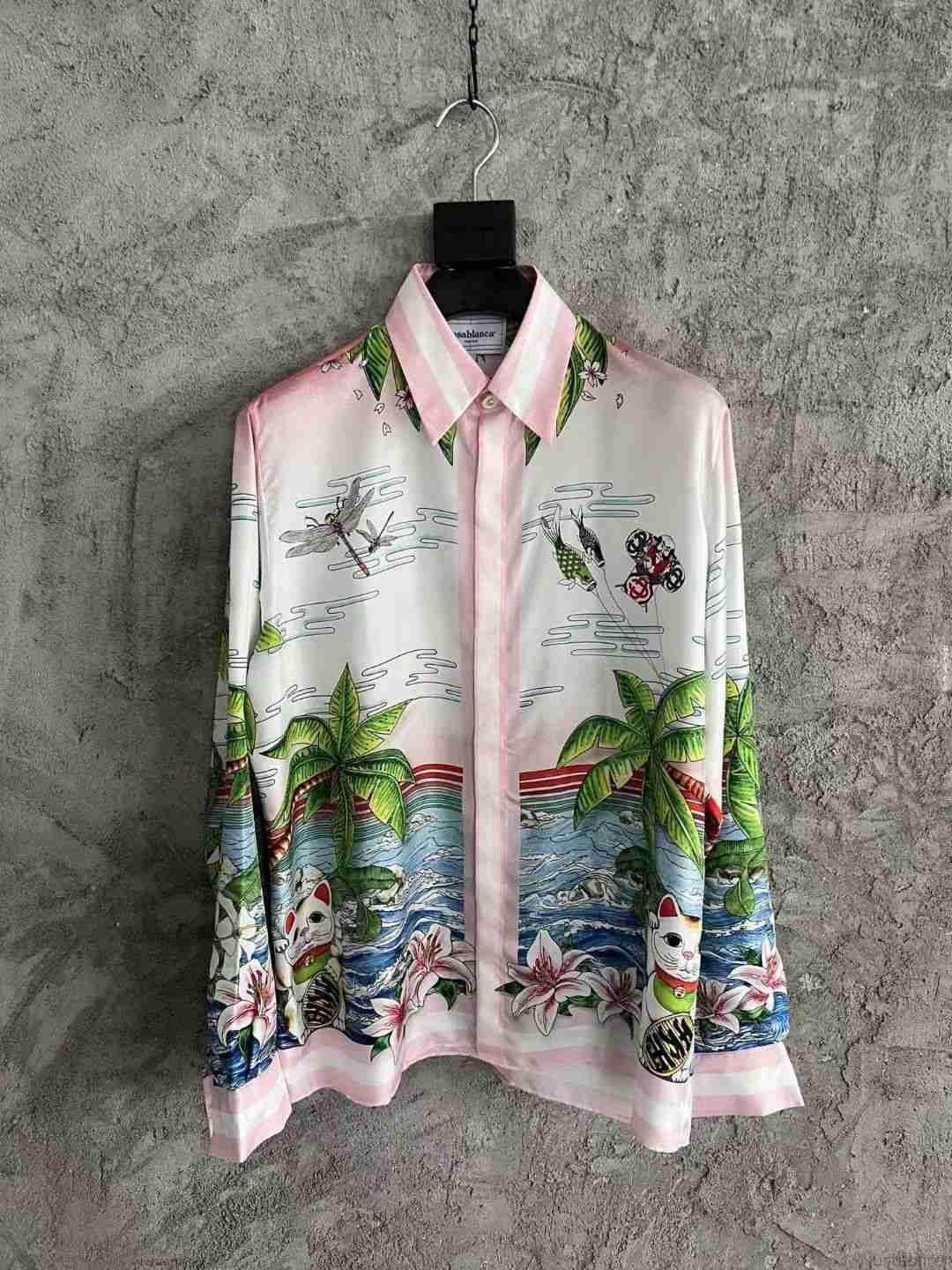 Casa Designer Fashion Clothing Shirts Tracksuits Casablanca Fortune Cat Printed Silk Unisex Sicilian Flower Holiday Long Sleeve Shirt, Shipping fee
Casa Designer Fashion Clothing Shirts Tracksuits Casablanca Fortune Cat Printed Silk Unisex Sicilian Flower Holiday Long Sleeve Shirt, Shipping fee