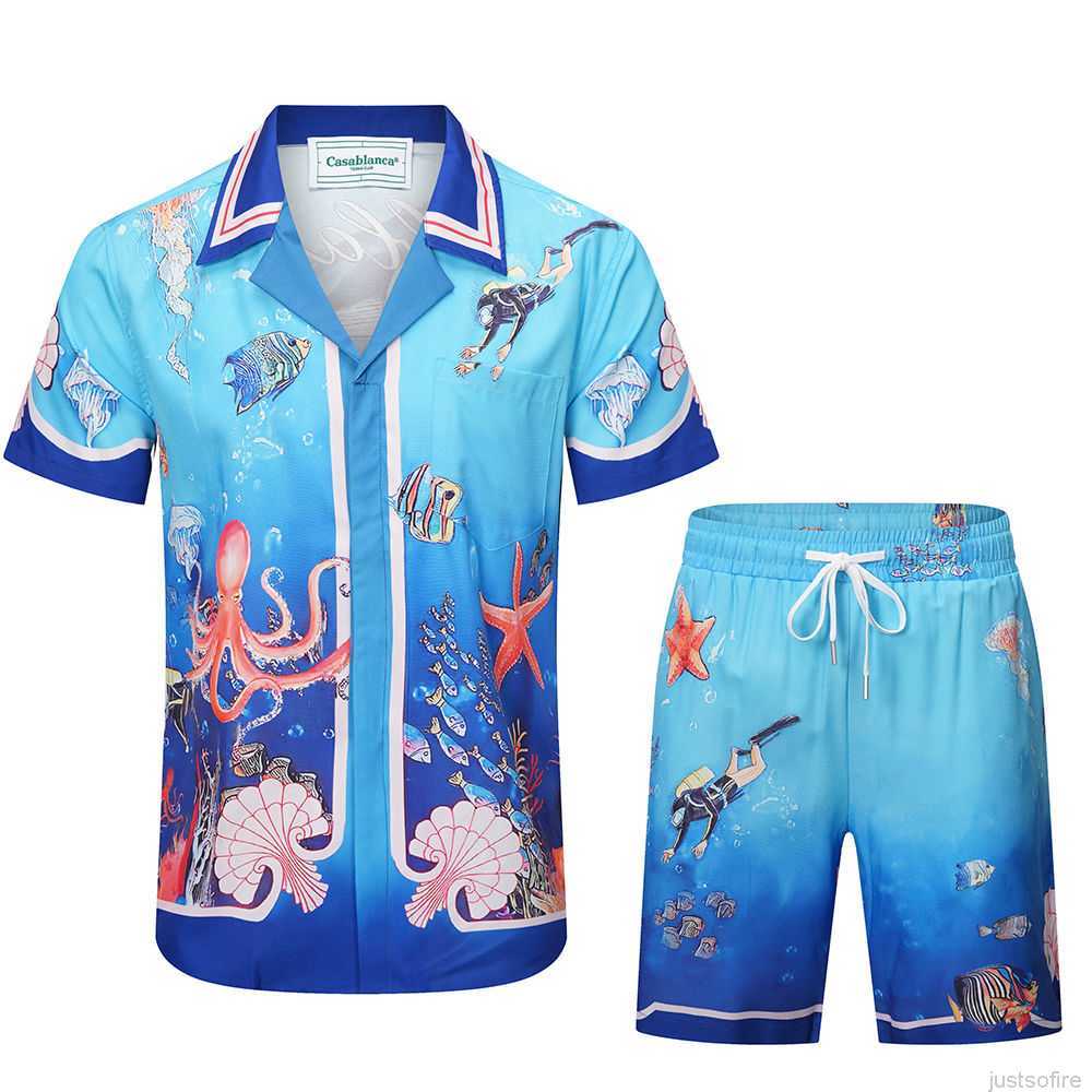Casa Designer Fashion Clothing Shirts Tracksuits Casablanca Diving Underwater World Digital Printing Loose Casual Shirt Set for Men Women, Shipping fee
Casa Designer Fashion Clothing Shirts Tracksuits Casablanca Diving Underwater World Digital Printing Loose Casual Shirt Set for Men Women, Shipping fee