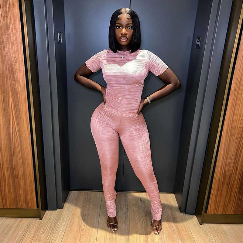 Womens 2023 Summer New Breathable Skincare Short Sleeve T-shirt Top Pants Casual Set