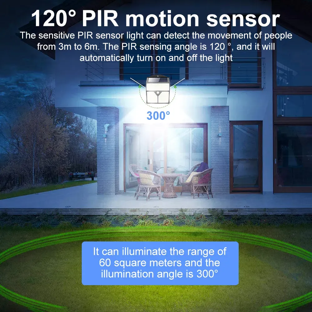 436 Led Solar Flood Lamp Motion Sensor Wall Light Outdoor Waterproof Yard Security Lamps Lead Lights Garden Decoration Landscape 212 Led Human Sensing