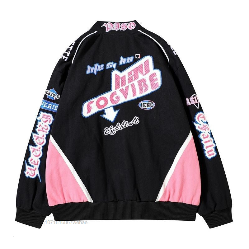 Women's Jackets Blue Pink Fashion Sweet Women Bomber Jackets Y2k Oversize Coat Thick Zipper Men Varsity Jackets Loose Retro Outwear Clothes 23072