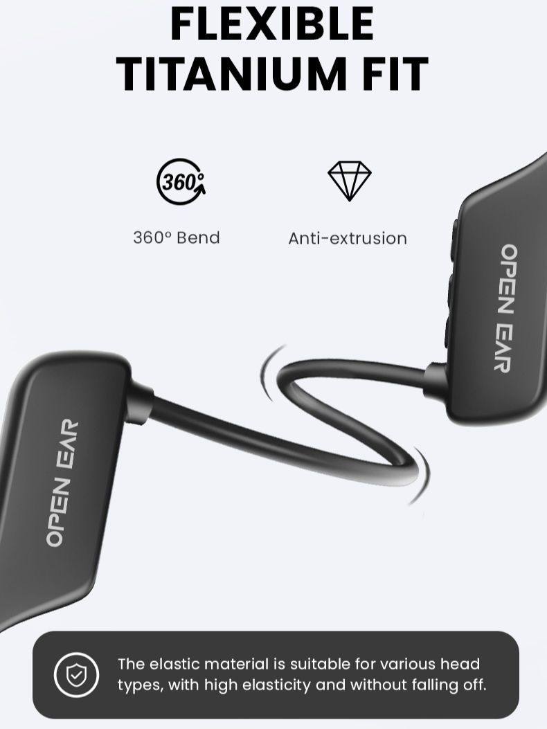 real bone conduction headphones bluetooth 5.2 wireless earphones waterproof sports headset with mic for workouts running driving