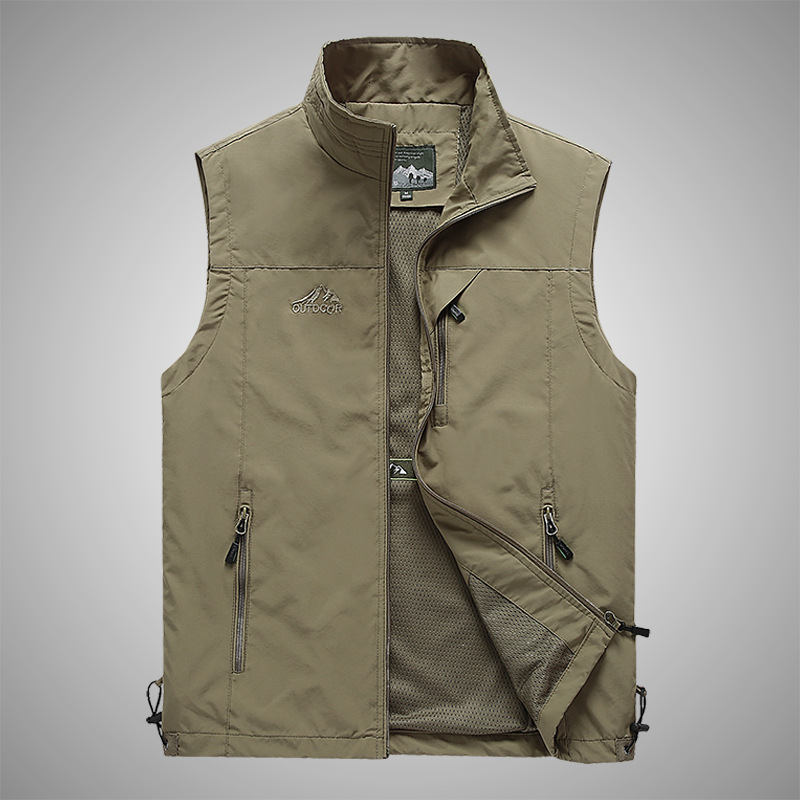 Men's Vests FOJAGANTO Spring Men Waistcoat Outdoor Leisure Solid Color Vest Young Middle-aged Pography Fishing Casual Vest Jacket Male 230721