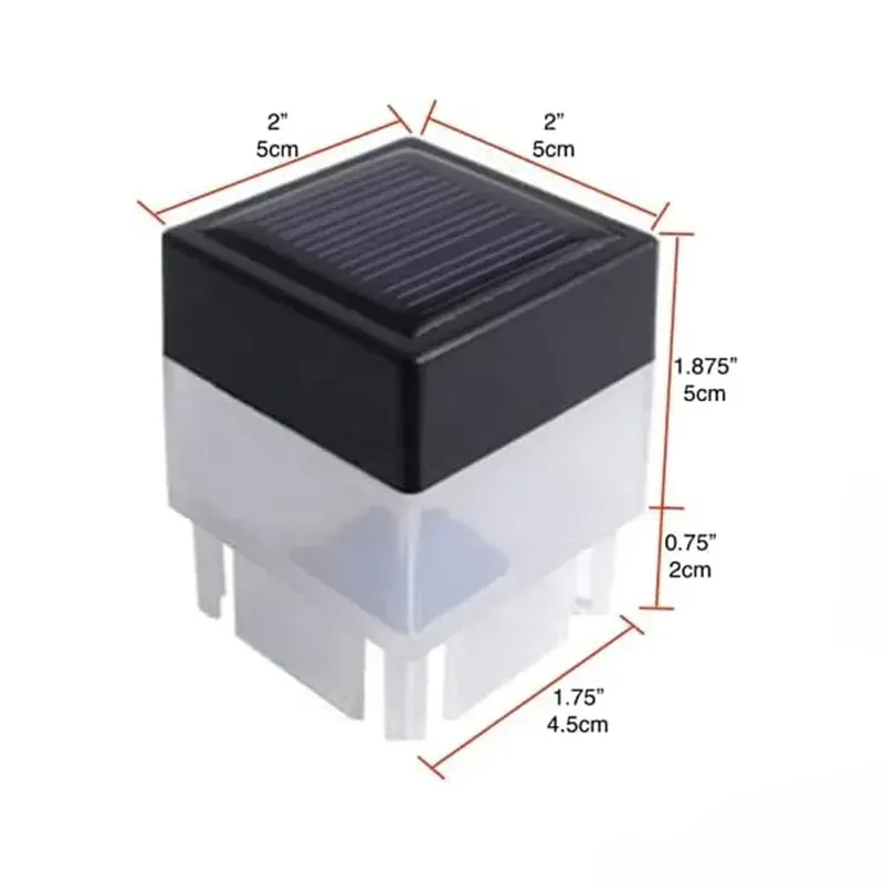 2x2 Solar Panel Post Cap Solar Lights Square Outdoor Waterproof Solar Powered Pillar Light For Wrought Iron Fence Front Yard Backyards Gate Landscapin