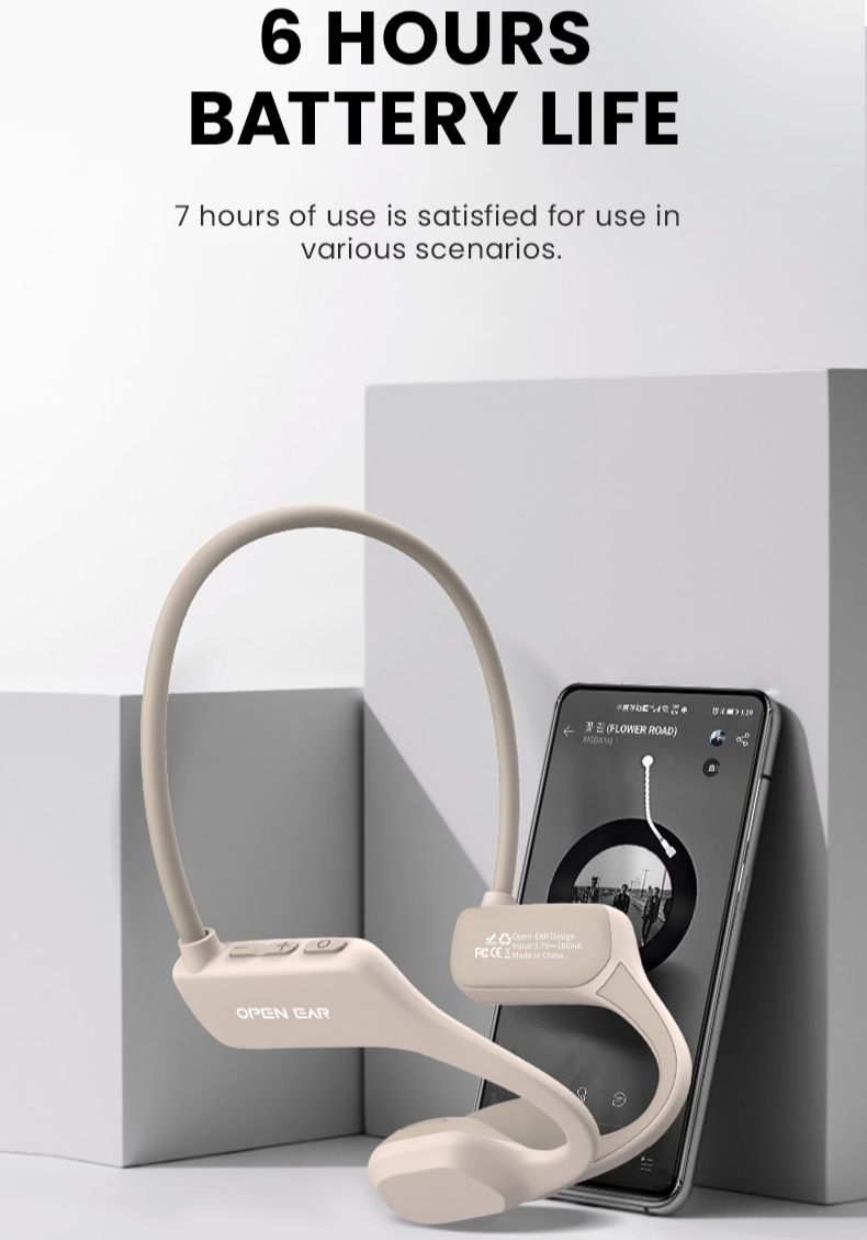real bone conduction headphones bluetooth 5.2 wireless earphones waterproof sports headset with mic for workouts running driving