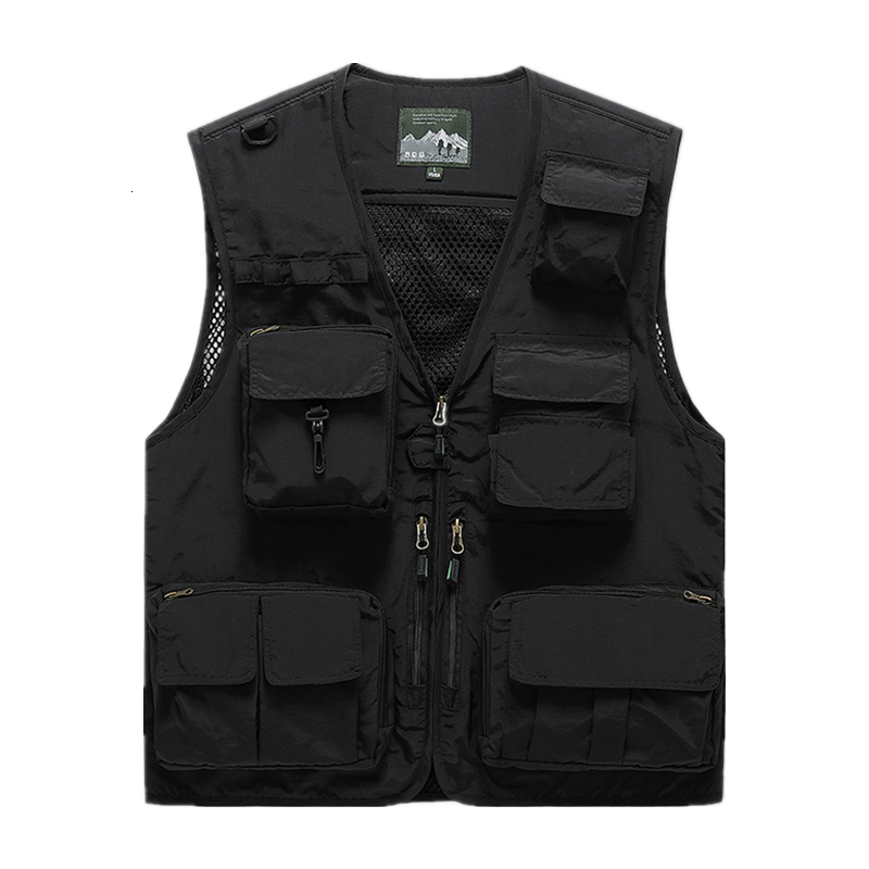 Men's Vests BOLUBAO Men's Vest Multi-Pocket Thin Trend Mesh Breathable Detachable Waistcoat Outdoor Mountaineering Fishing Casual Vest Male 