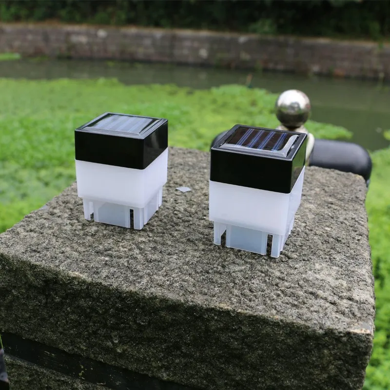 Solar Panel Fence Light Outdoor Waterproof Garden Solar Post Lights Solar Flood Lights With Battery For Pathway Front Yard Backyards Gate Landscaping 