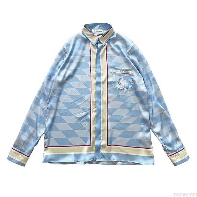 Casa Designer Fashion Clothing Shirts Tracksuits Casablanca 23ss Diamond Plaid Swan Print Trendy Silk Casual Long Sleeve Shirt, Beige
Casa Designer Fashion Clothing Shirts Tracksuits Casablanca 23ss Diamond Plaid Swan Print Trendy Silk Casual Long Sleeve Shirt, Beige