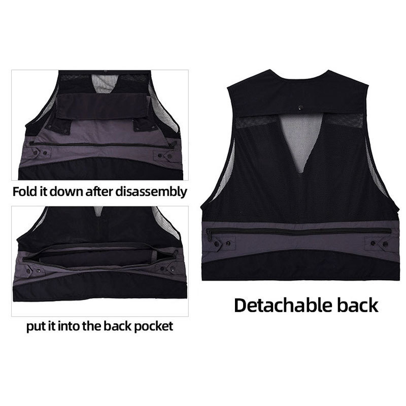 Men's Vests Summer Casual Mesh Multi Pocket Vest Men Outdoor Fishing Tool Vest Women Sleeveless Jacket Pographer Vest Hunting Waistcoat 230721
