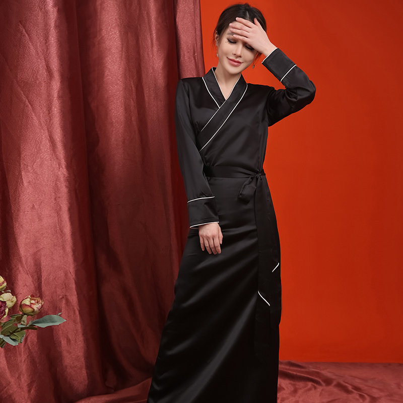 Tibetan Trend Women Black Clothing Sichuan Tibet QingHai Ethnic Style POP Robe Lhasa Bola Gown Clothing Lady