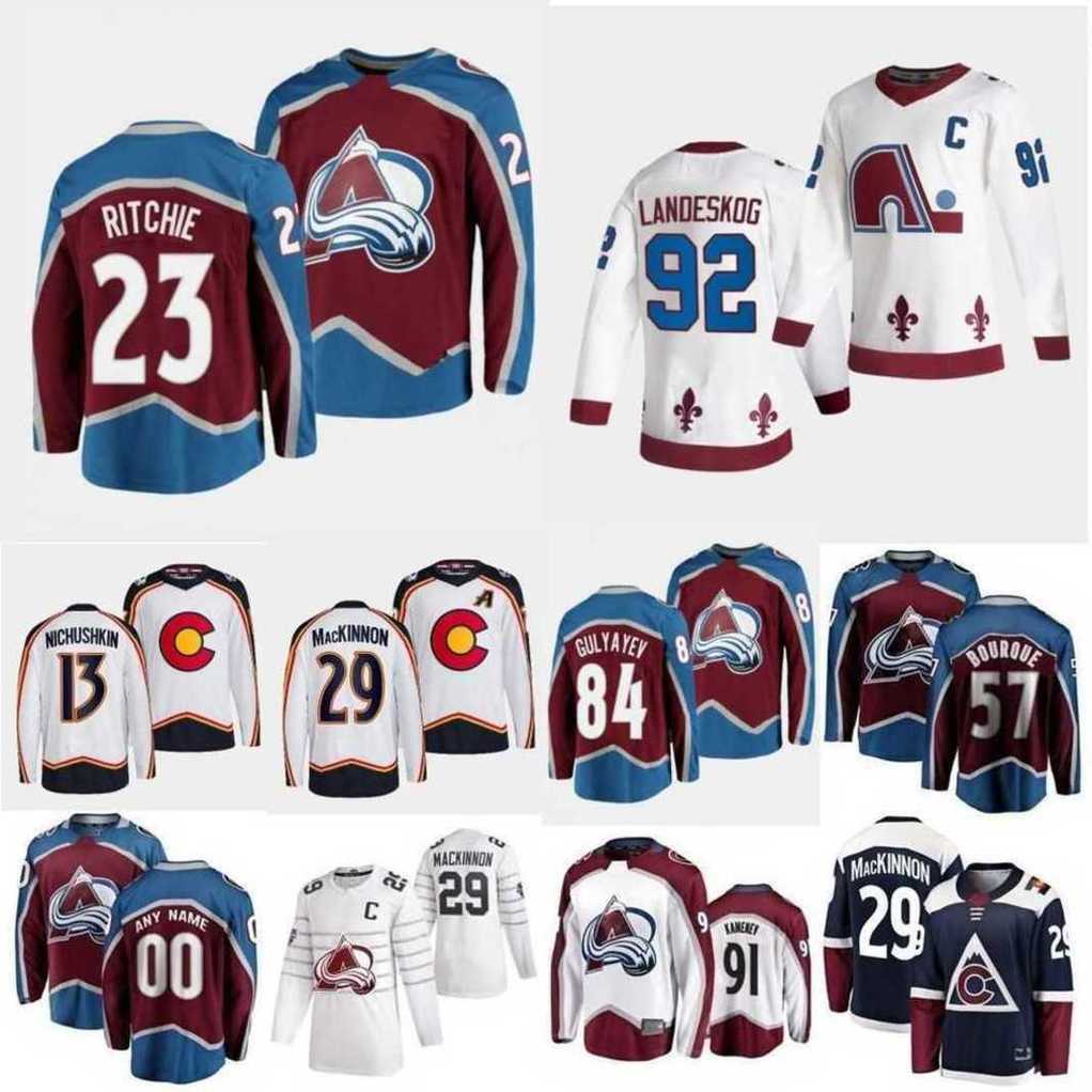 2023 Reverse Retro Avalanche Jersey Hockey Calum Ritchie Nathan MacKinnon Mikko Rantanen Keith Kinkaid Pavel Francouz Justus Annunen Samuel Girard Erik Johnson
