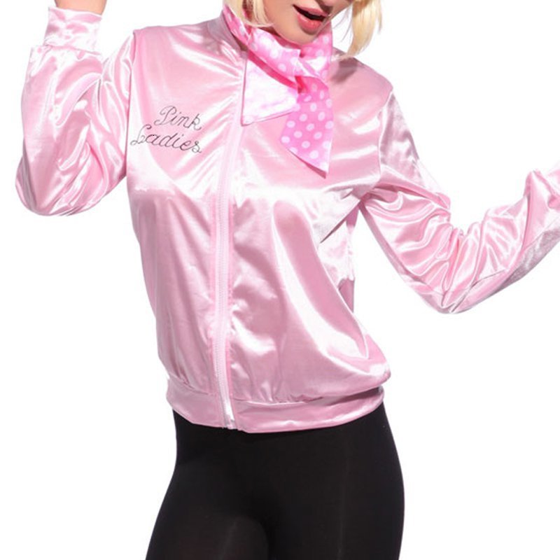 Women's Jackets Basic Coats Solid Tracksuit for Women Jacket Ladies Retro Jacket Women Fancy Dress Grease Costume Pink 230721