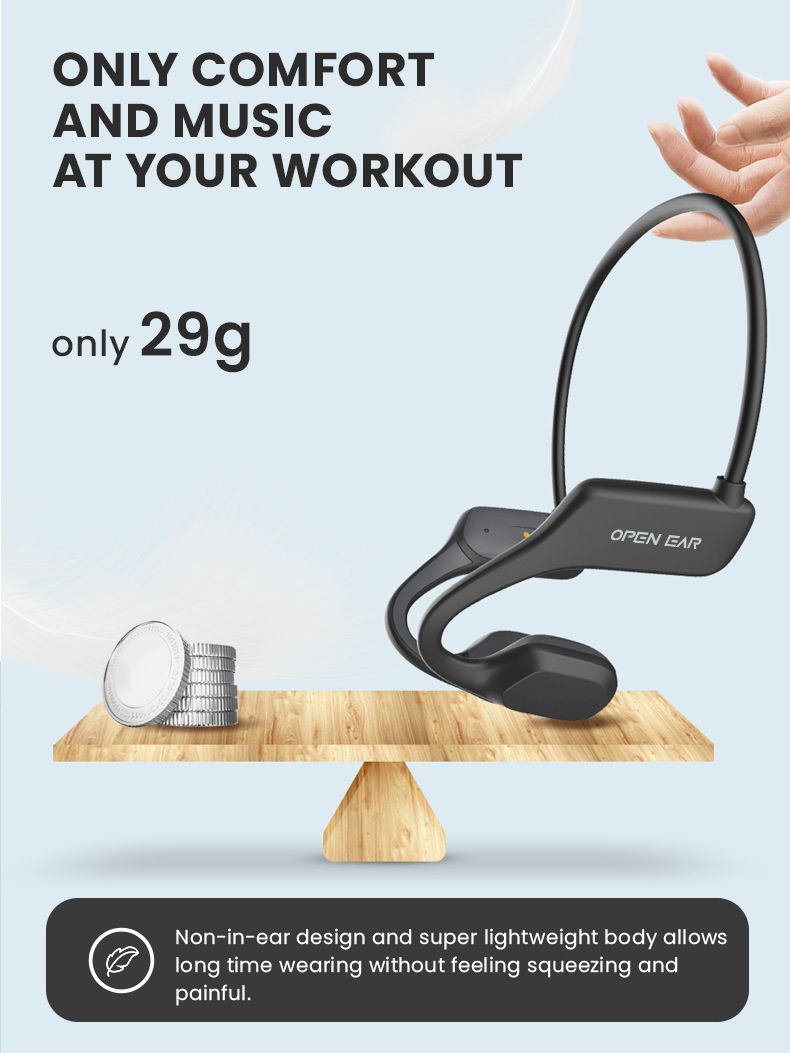 real bone conduction headphones bluetooth 5.2 wireless earphones waterproof sports headset with mic for workouts running driving
