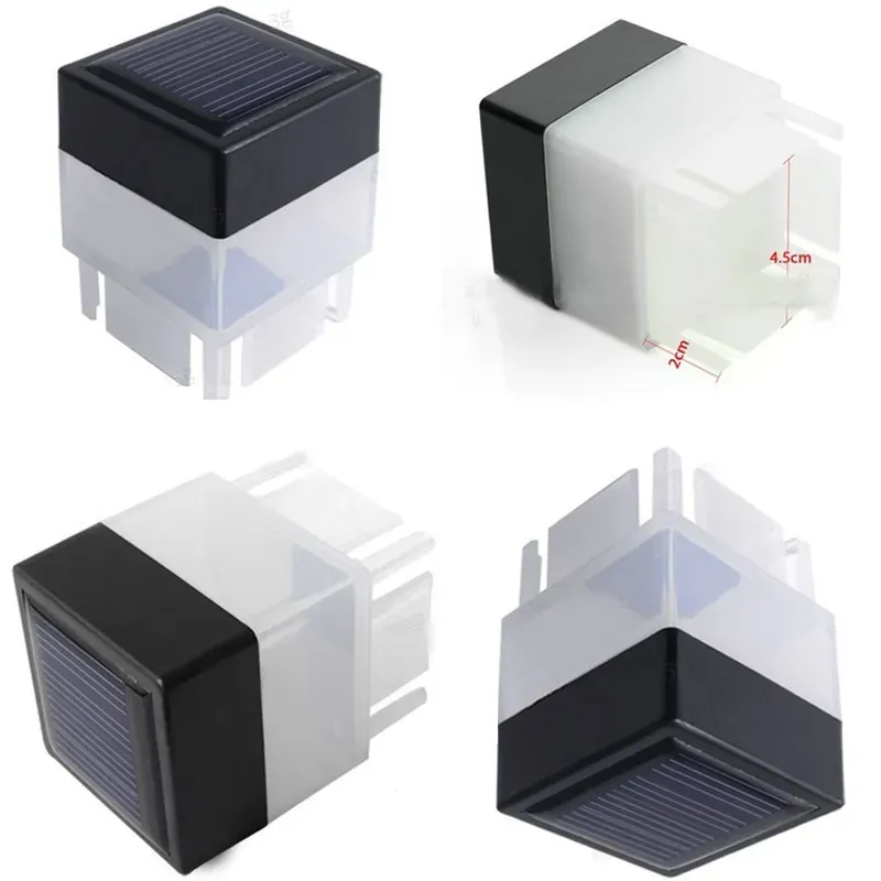 2x2 Solar Panel Post Cap Solar Lights Square Outdoor Waterproof Solar Powered Pillar Light For Wrought Iron Fence Front Yard Backyards Gate Landscapin