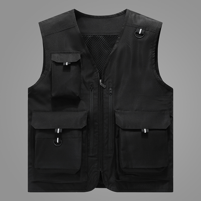 Men's Vests Fashion Multi Pockets Vest Jacket Men Outdoor Fishing Sports Vests Waistcoat Mens Summer Cargo Sleeveless Jacket Vest Outerwear 23072