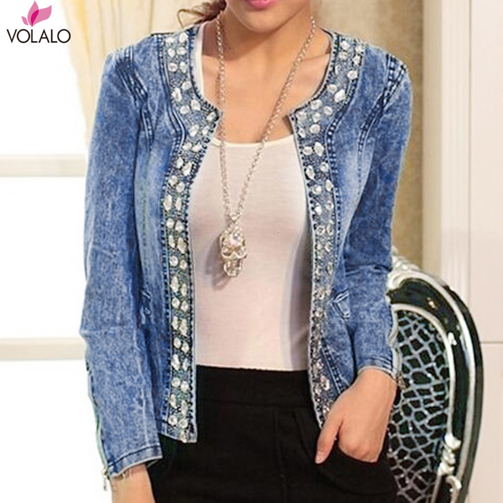 Women's Jackets VOLALO Arrivals Women Long Sleeve Denim Coat Ladies Casual Jacket Outwear Jeans Overcoat For Lady Femme 230721
