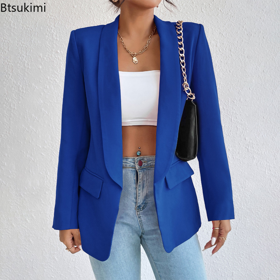 Women's Suits Blazers Women's Spring Autumn Blazer Suits Solid Rose Pink Slim Women's Elegant Jacket Formal Office Blazer Jacket Suits 