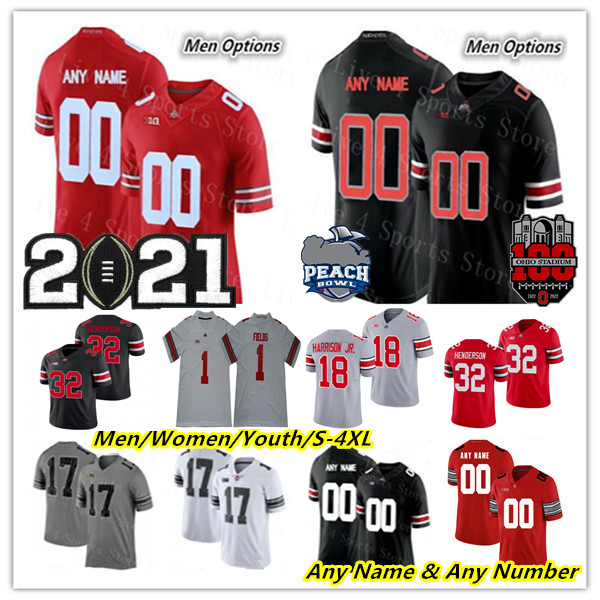 Ncaa College Ohio State Buckeyes OSU Football Jerseys J.T. Tuimoloau C.J. Stroud Tommy Eichenberg Tanner McCalister Julian Fleming Cade Stover Steele Chambers Women 4X