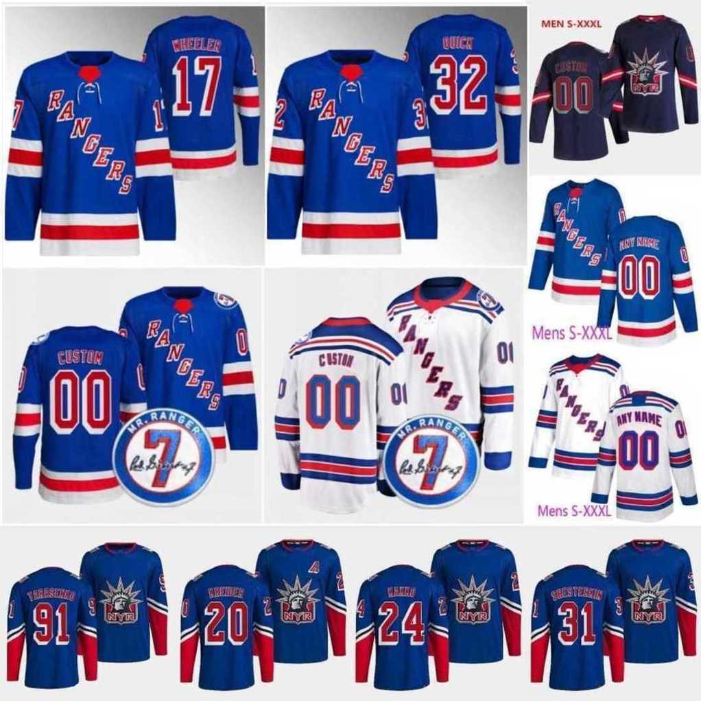 17 Blake Wheeler Rangers Jerseys Jonathan Quick Patrick Kane Mika Zibanejad Vladimir Tarasenko Igor Shesterkin Adam Fox Chris Kreider KAndre Miller Artemi Panarin