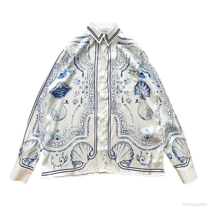 Casa Designer Fashion Clothing Shirts Tracksuits Casablanca 23ss Blue Marble Swan Couple Silk Loose Hawaiian Long Sleeve Shirt, Beige
Casa Designer Fashion Clothing Shirts Tracksuits Casablanca 23ss Blue Marble Swan Couple Silk Loose Hawaiian Long Sleeve Shirt, Beige