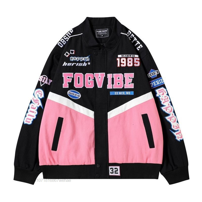 Women's Jackets Blue Pink Fashion Sweet Women Bomber Jackets Y2k Oversize Coat Thick Zipper Men Varsity Jackets Loose Retro Outwear Clothes 23072