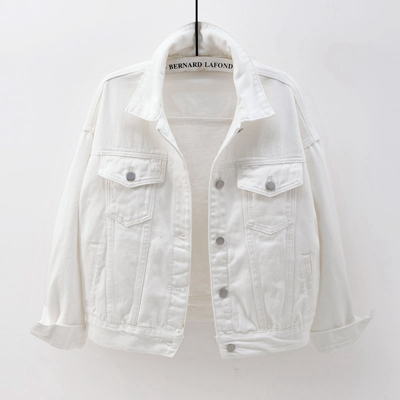 Women's Jackets Women's Denim Jacket Spring Autumn Short Coat Pink Jean Jackets Casual Tops Purple Yellow White Loose Tops Lady Outerwear KW