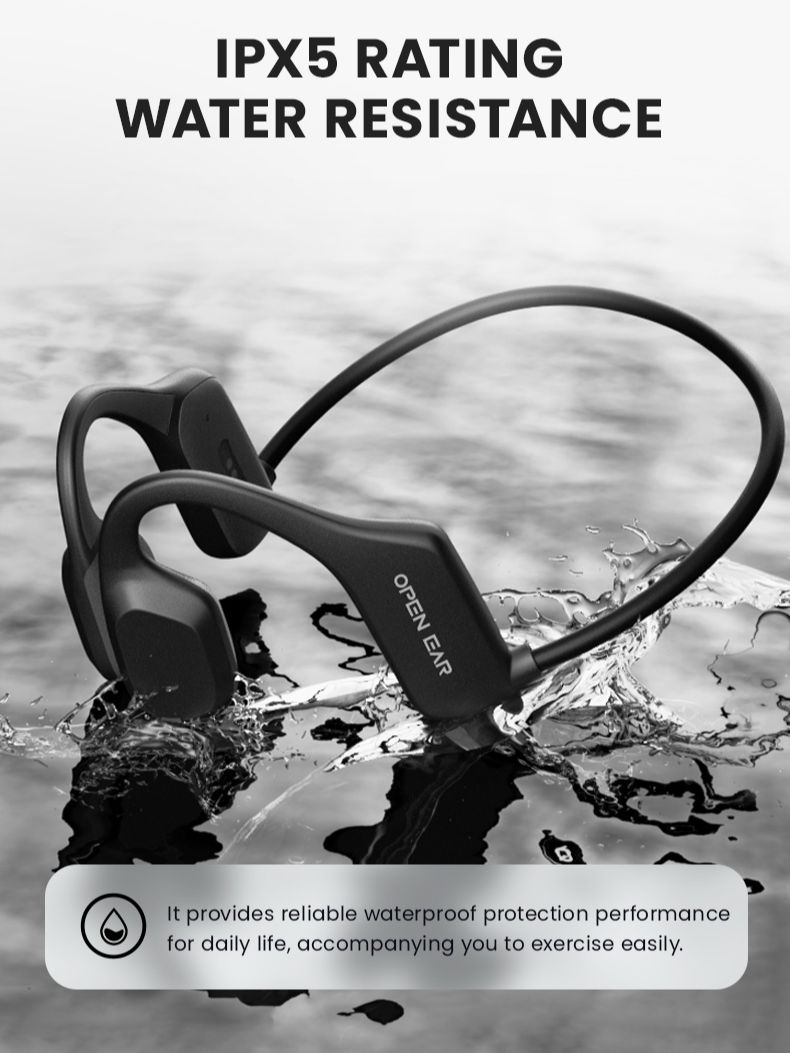 real bone conduction headphones bluetooth 5.2 wireless earphones waterproof sports headset with mic for workouts running driving