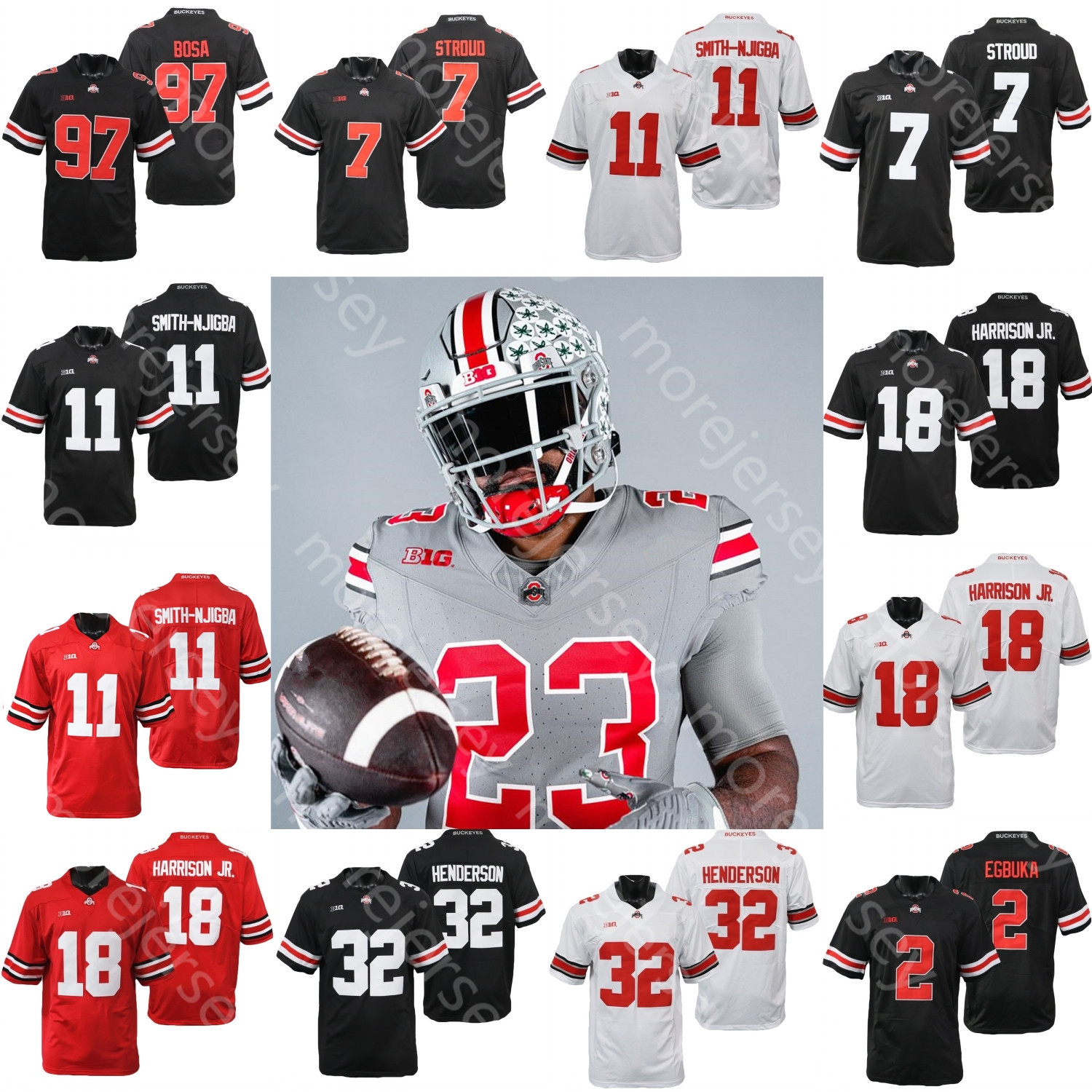 OSU Ohio State Buckeyes Football Jersey College Marvin Harrison Jr. Sonny Styles Emeka Egbuka J.T. Tuimoloau Sawyer Henderson George Kyle McCord Fields Tate Hicks