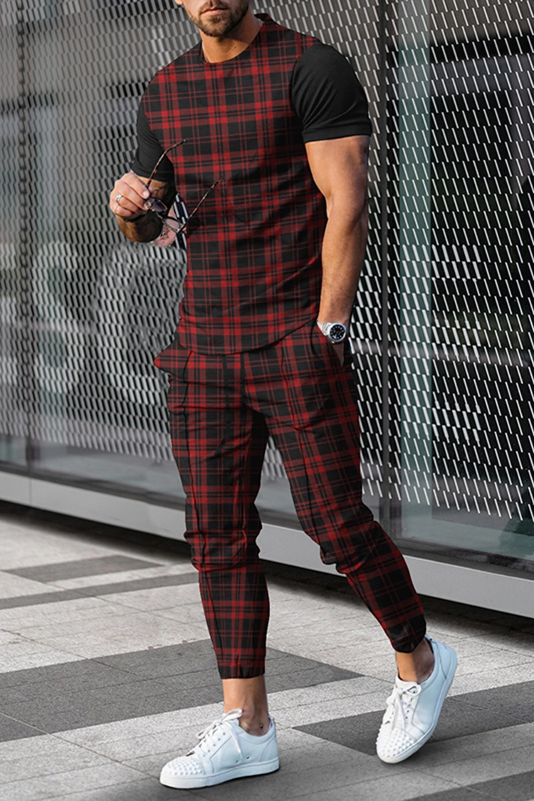 Men's Tracksuits Fashion Men Tshirt Suit Tracksuit 3D Printed Sportswear Short Sleeve T-shirt Long Pants Streetwear 2 Piece Set Male Clothes 2307