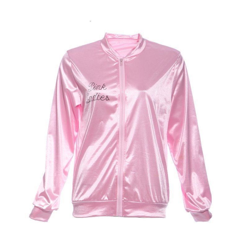 Women's Jackets Basic Coats Solid Tracksuit for Women Jacket Ladies Retro Jacket Women Fancy Dress Grease Costume Pink 230721