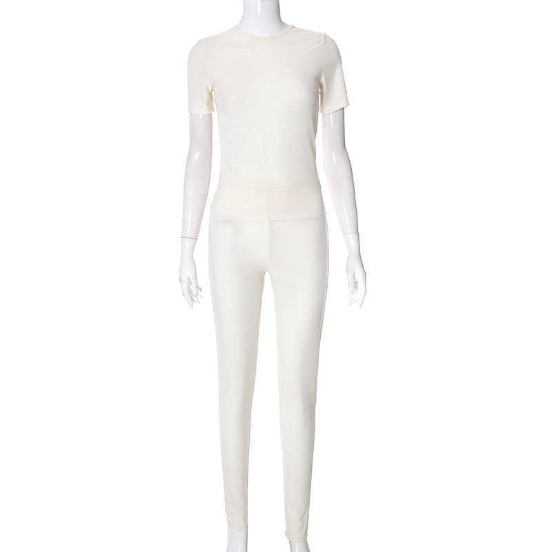 Womens 2023 Summer New Breathable Skincare Short Sleeve T-shirt Top Pants Casual Set