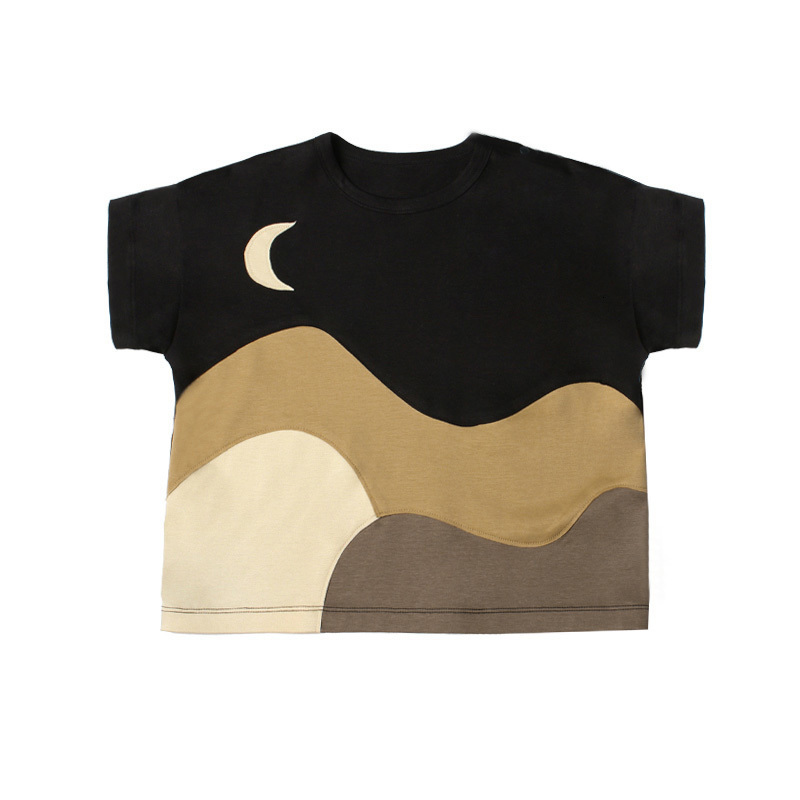 Clothing Sets Baby Boy Pure Cotton Short Sleeve T Shirts Summer Oversize Patch Popsicle Shirt Soft Girls Tees O neck Pullover 230724