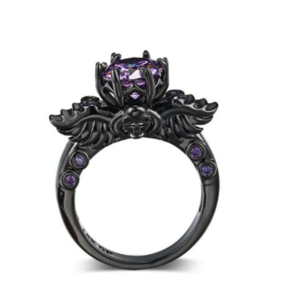 Punk Skull Gothic Ring For Women Men Halloween Goth Black Gold Color Rings Accession Wholesale Fashion Jewelry GC2227