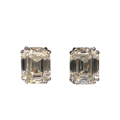 Stud Vinregem 100 925 Sterling Silver Emerald Cut G Created Moissanite Diamonds Gemstone Earrings Ear Studs Fine Jewelry Wholesal
