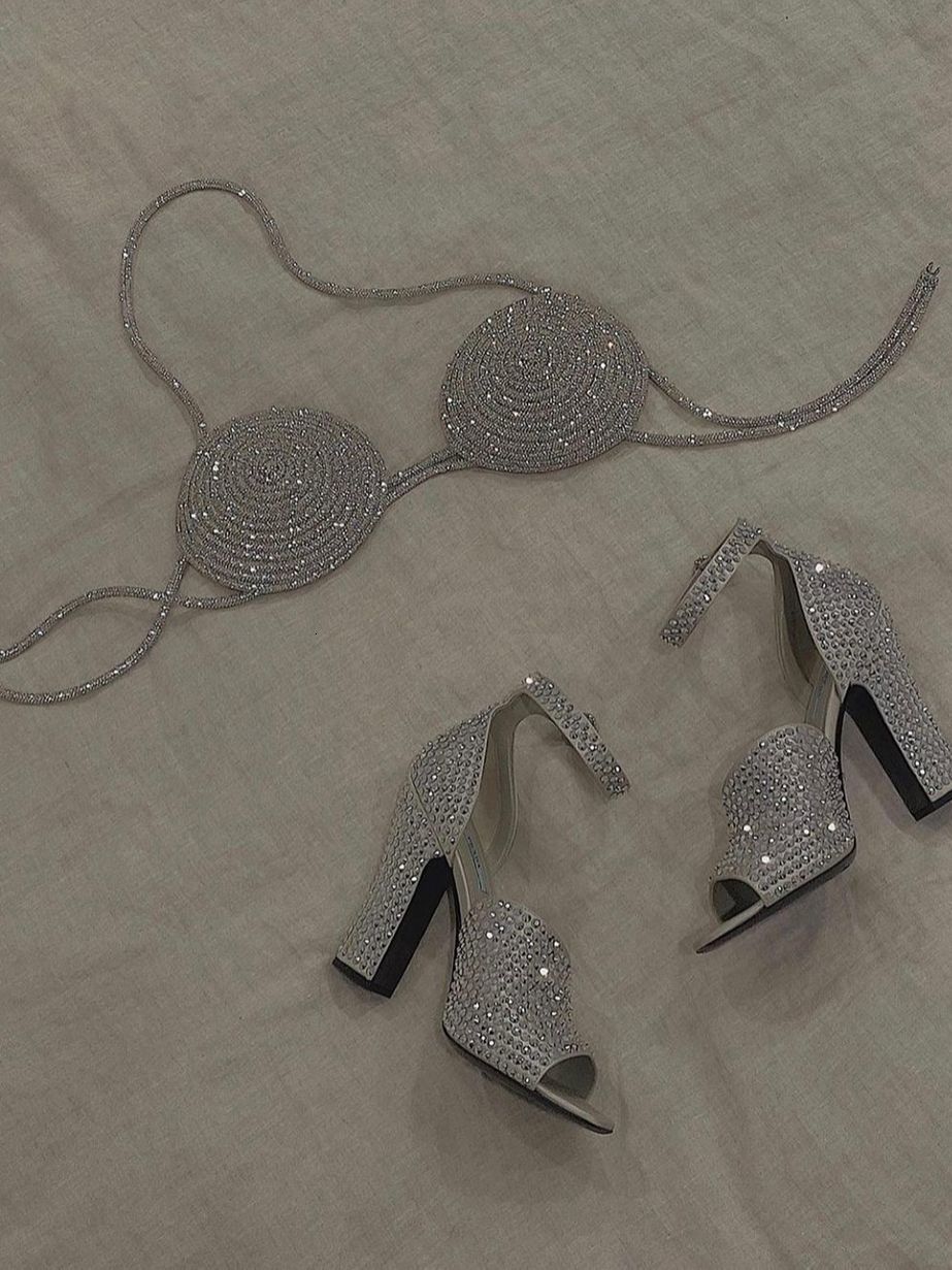 Women's Tanks Camis DEIVE TEGER 2023 Summer Women'S Crystal Diamond Bikini Bra Chain Jewelry Sexy Suspender Top Nightclub Clothing 230721