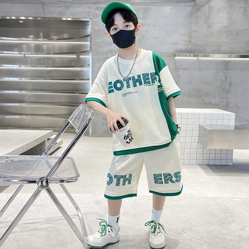 Clothing Sets Boys Summer Fashion Short Sleeve Sports Suits 2023 Trendy Style 4 13 Years Youth Teenage Loose Hip Hop Oversize Clothes 230724