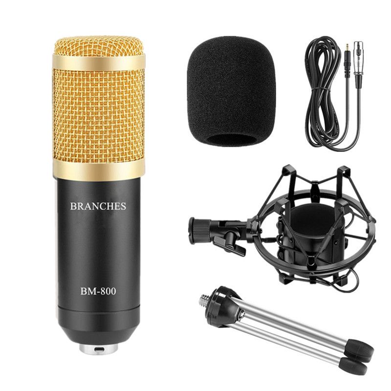 bm-800 professional condenser microphone bm800 kit microphone for computer shock mount foam cap cable as bm 800 microphone