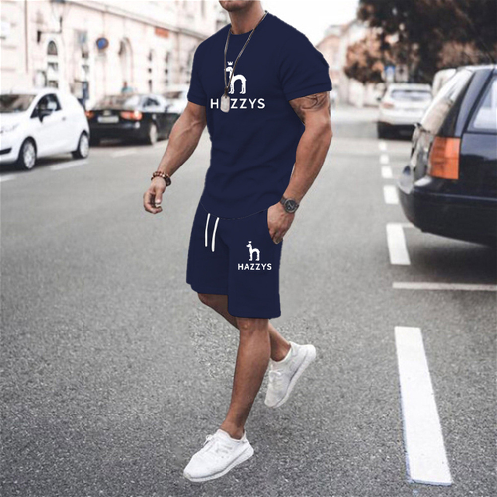 Mens Tracksuits Summer Tshirt Shorts Breathable Sports Set Simple Solid Color 3d Printed Casual Fashion Top Beach 230724