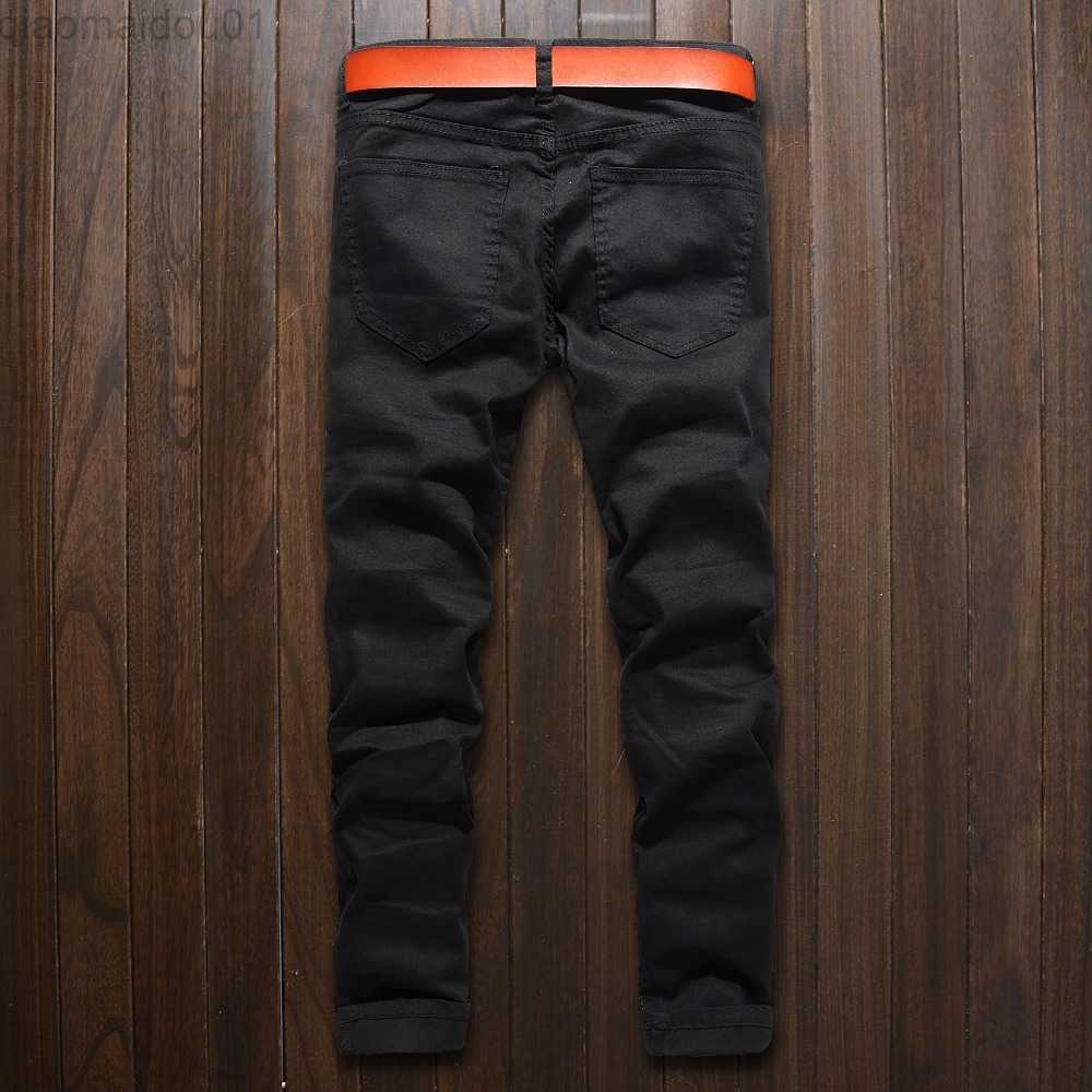 Men's Jeans Skinny jeans men White Ripped Knee zipper Fashion Casual Slim fit Biker jeans Hip hop destroy Stretch Denim pants Motorcycle z241118