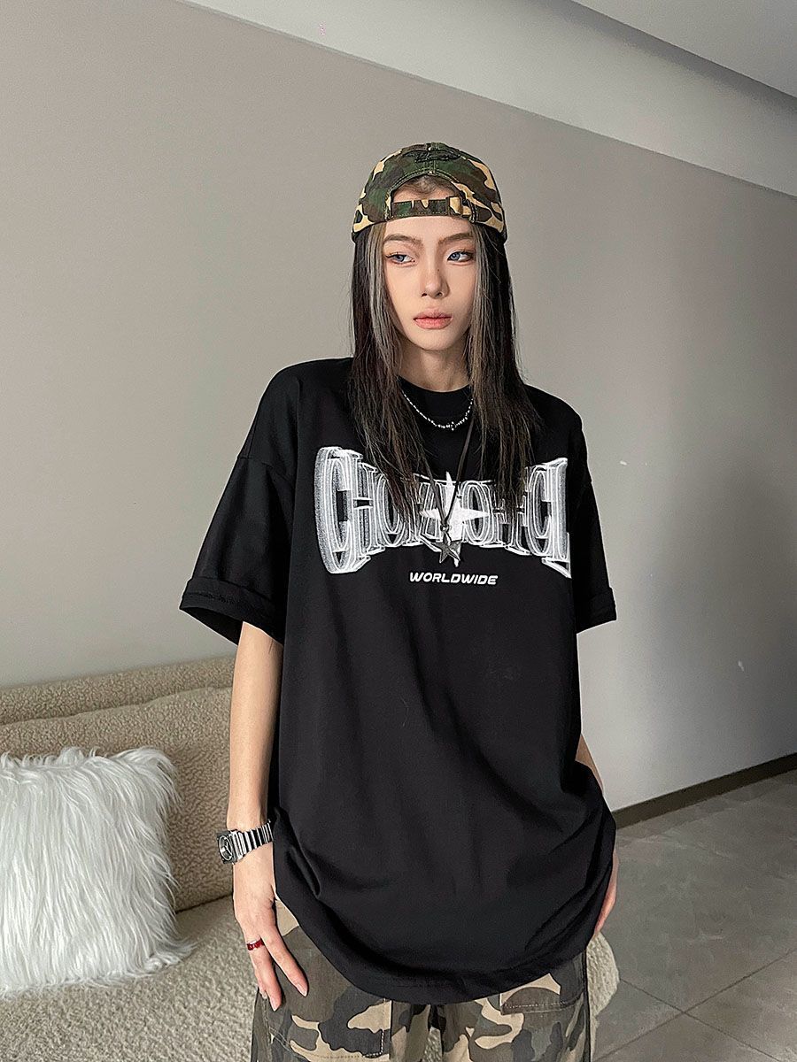 Womens TShirt Y2K Korean Vintage Streetwear Star Kpop Acubi Harajuku Egirl Short Sleeve TShirts Grunge Aesthetics Oversized Tees Tops Clothes 230724