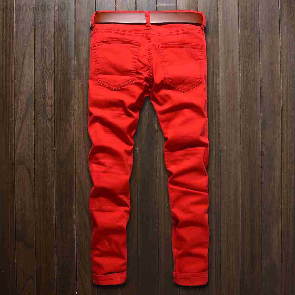 Men's Jeans Skinny jeans men White Ripped Knee zipper Fashion Casual Slim fit Biker jeans Hip hop destroy Stretch Denim pants Motorcycle z241118