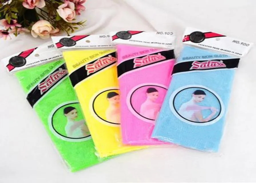 30x90cm Novel Multicolor Salux Nylon Japanese Exfoliation Beauty Care Bath Cloth Towel Back Scrub Cream