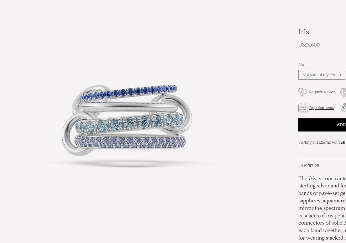 Women ring Iris Petunia Aqua Gemini Spinelli Kilcol rings brand designer New in fine jewelry gold and sterg sier Hydra kedH912