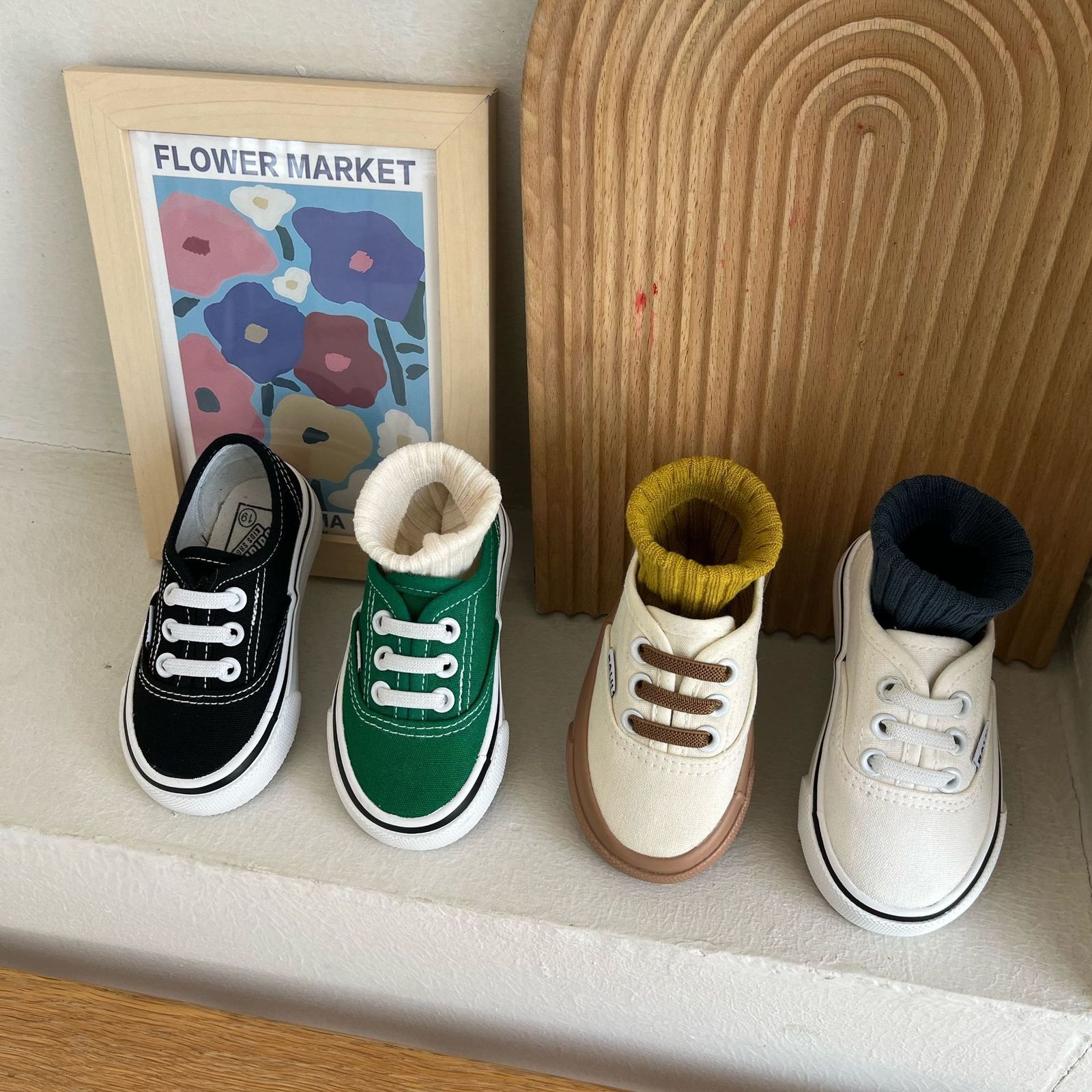 Sneakers Toddler Boy Shoes Spring Canvas Shoes Korean Girls' Fashion Board Shoes Baby Indoor Slip on White Shoes 230721