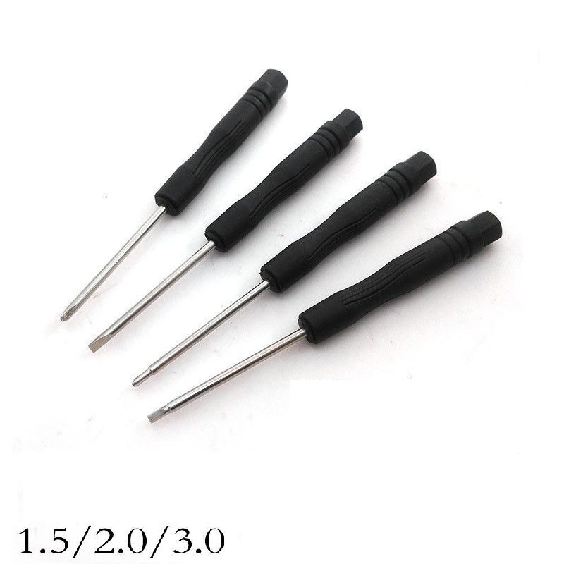 New Mini Screwdriver 3.0 Phillips 3.0mm Slotted Flathead Straight Screwdrivers Black Open Tool for Repair